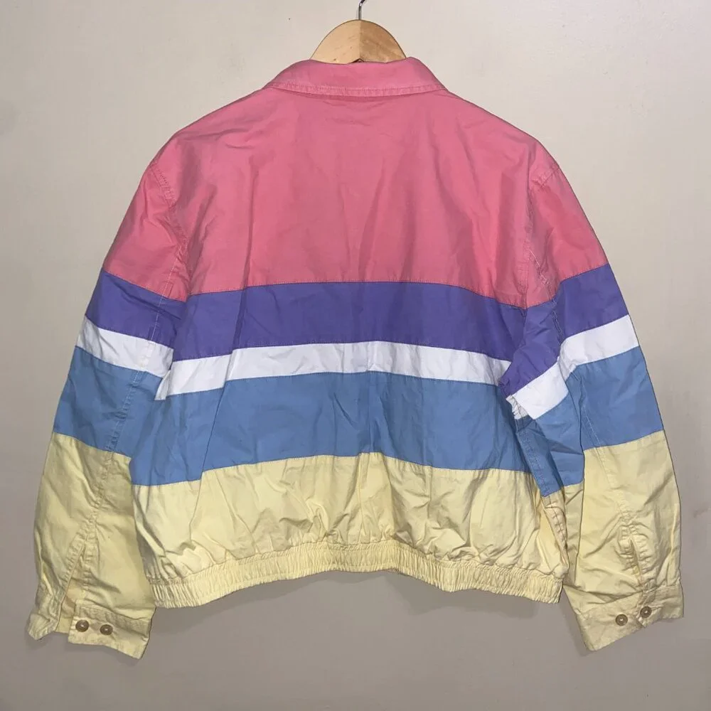 Polo Ralph Lauren Chore Work Jacket Poplin Pastel Colorblock Women Size XL $248 - Picture 6 of 12